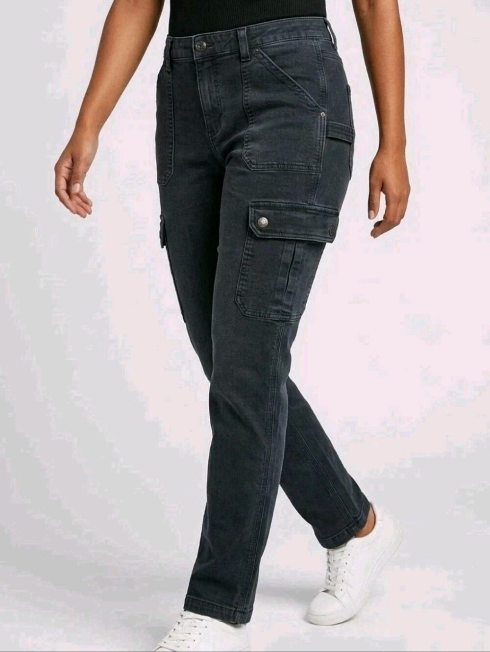 Duluth Trading Cargo Pants Womens 10 (33x29) Blue DuluthFlex Curvesetter Stretch